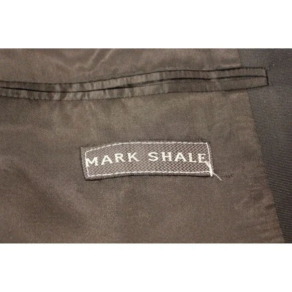 Joseph Abboud Mens Tuxedo 2 Piece Black Wool Nylon Blend 2 Btn 42R Pleated 32" W - Picture 9 of 11